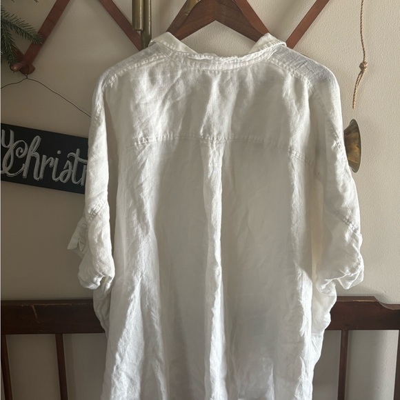 Posse Oversized Linen Blend Button Up Blouse - Picture 3 of 3